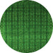 Machine Washable Abstract Green Contemporary Area Rugs, wshcon1301grn