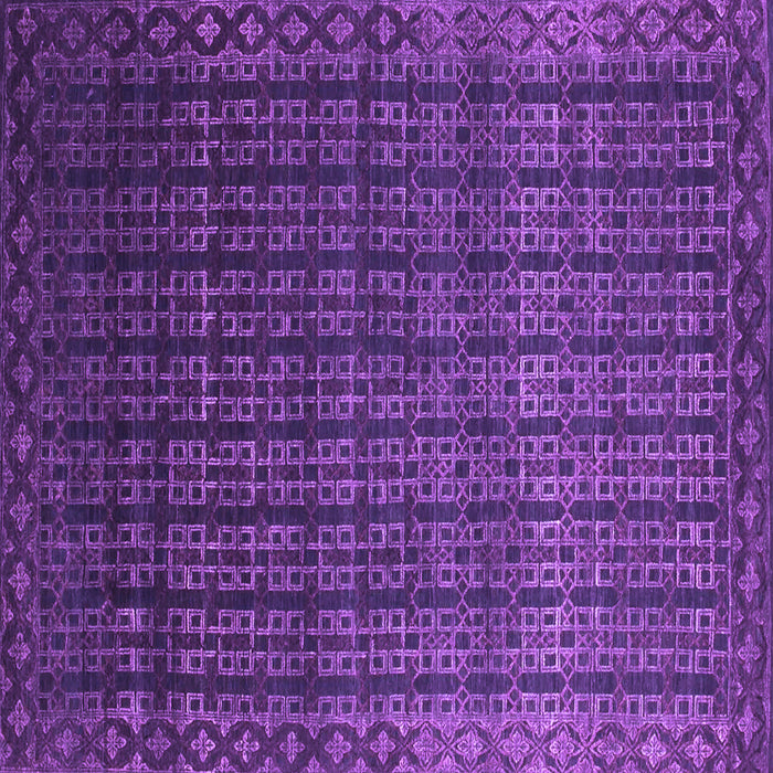 Square Abstract Purple Contemporary Rug, con1301pur