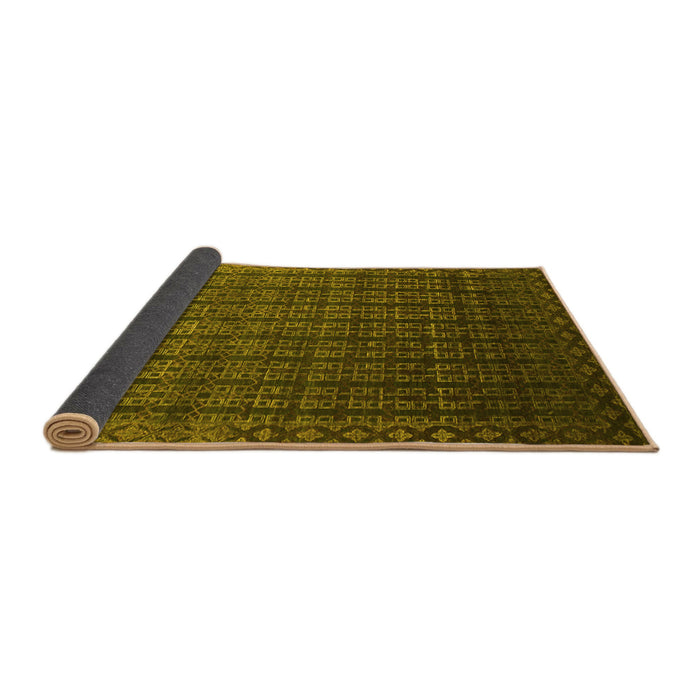 Sideview of Abstract Yellow Contemporary Rug, con1301yw