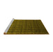 Sideview of Machine Washable Abstract Yellow Contemporary Rug, wshcon1301yw