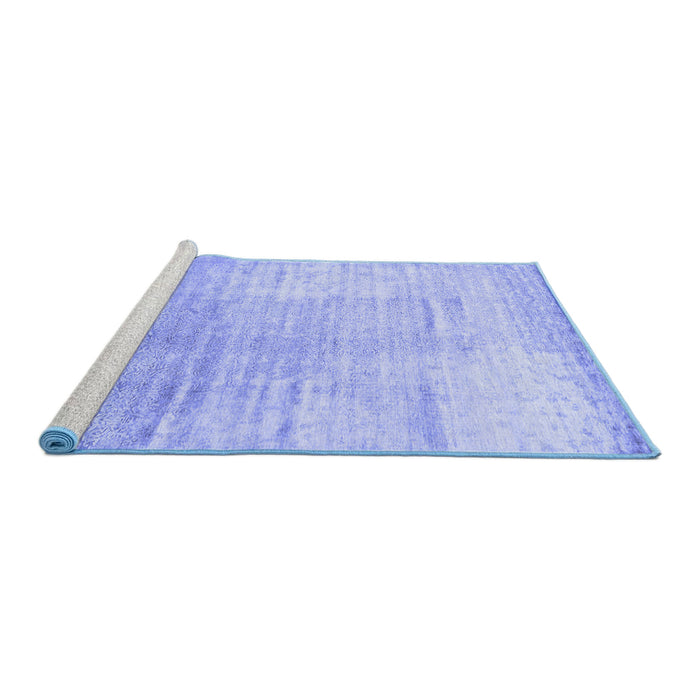 Sideview of Machine Washable Abstract Blue Contemporary Rug, wshcon1302blu