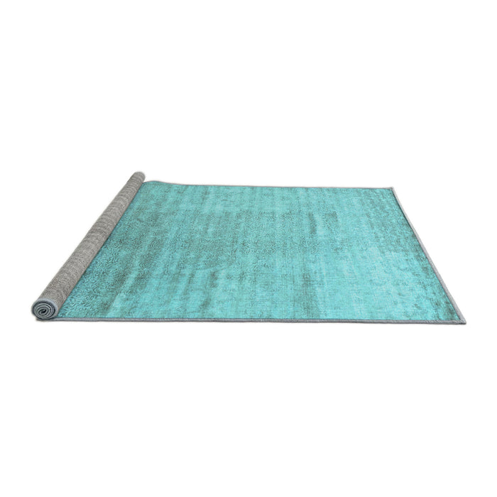 Sideview of Machine Washable Abstract Light Blue Contemporary Rug, wshcon1302lblu