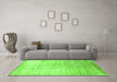 Machine Washable Abstract Green Contemporary Area Rugs in a Living Room,, wshcon1302grn