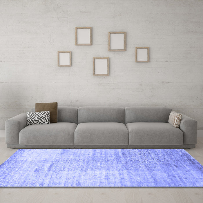 Machine Washable Abstract Blue Contemporary Rug in a Living Room, wshcon1302blu