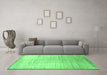 Machine Washable Abstract Emerald Green Contemporary Area Rugs in a Living Room,, wshcon1302emgrn