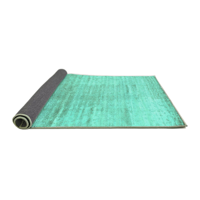 Sideview of Abstract Turquoise Contemporary Rug, con1302turq