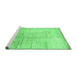 Sideview of Machine Washable Abstract Emerald Green Contemporary Area Rugs, wshcon1302emgrn