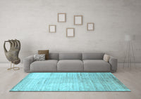 Machine Washable Abstract Light Blue Contemporary Rug, wshcon1302lblu