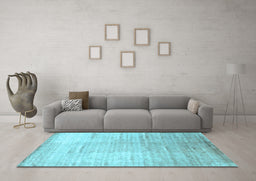 Machine Washable Abstract Light Blue Contemporary Rug in a Living Room, wshcon1302lblu