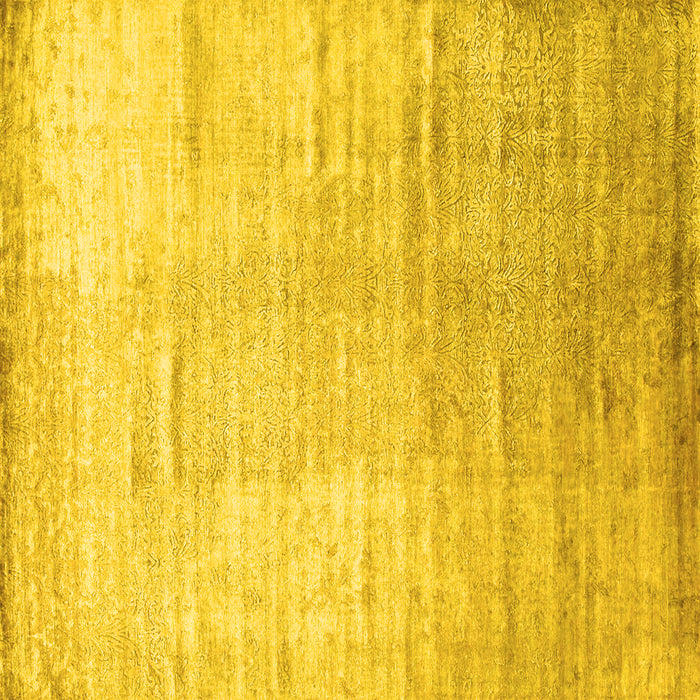 Square Abstract Yellow Contemporary Rug, con1302yw