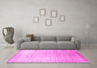 Machine Washable Abstract Pink Contemporary Rug in a Living Room, wshcon1302pnk