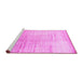 Sideview of Machine Washable Abstract Pink Contemporary Rug, wshcon1302pnk