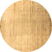 Round Abstract Brown Contemporary Rug, con1302brn