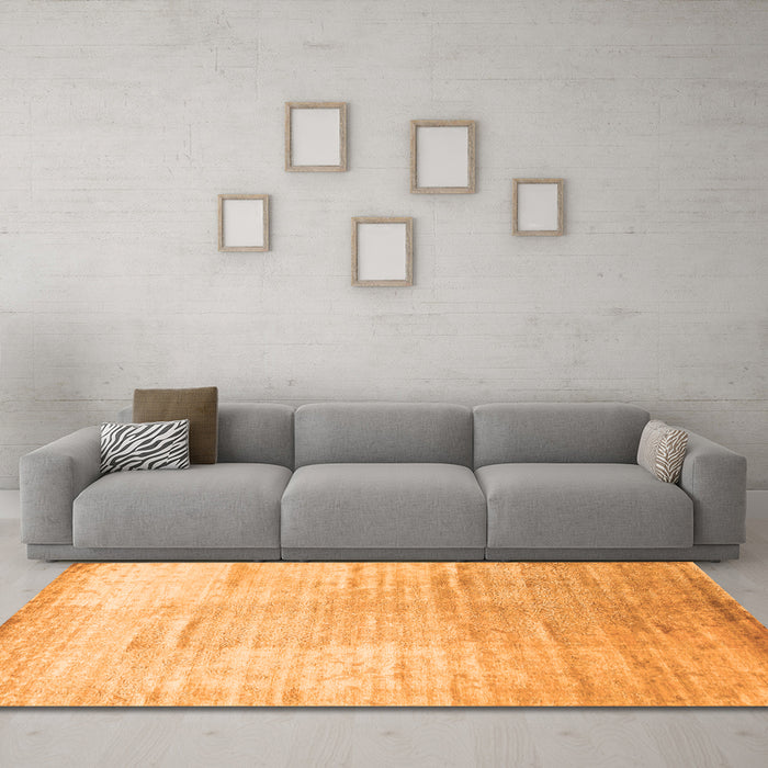 Machine Washable Abstract Orange Contemporary Area Rugs in a Living Room, wshcon1302org