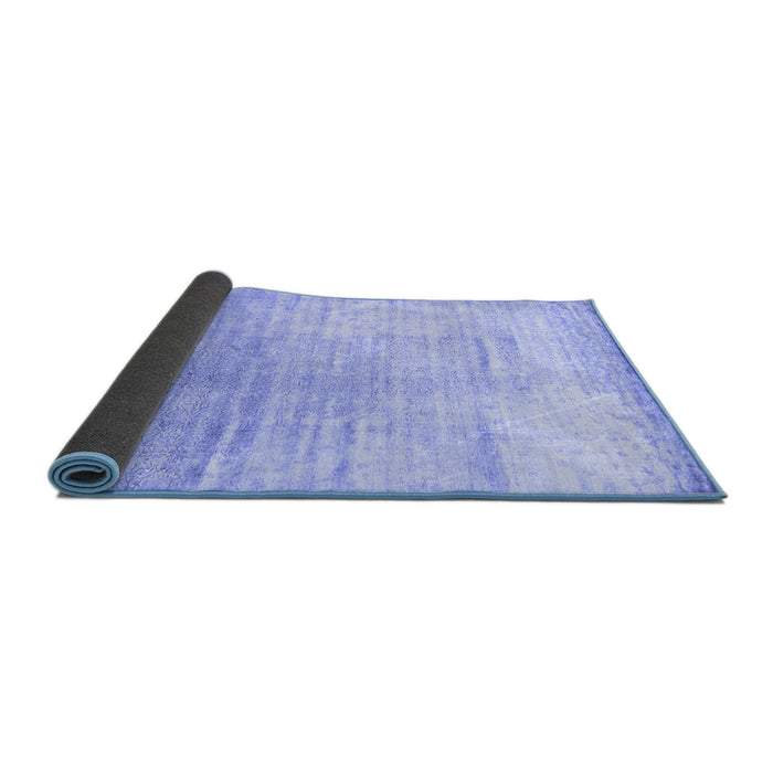 Sideview of Abstract Blue Contemporary Rug, con1302blu