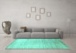 Machine Washable Abstract Turquoise Contemporary Area Rugs in a Living Room,, wshcon1302turq