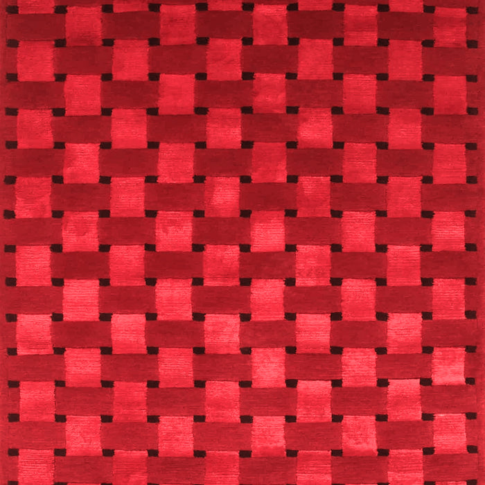Machine Washable Abstract Red Contemporary Rug, wshcon1303red