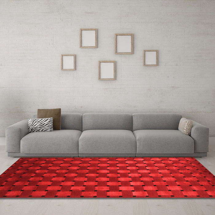 Machine Washable Abstract Orange Contemporary Area Rugs in a Living Room, wshcon1303org