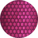 Round Machine Washable Abstract Purple Contemporary Area Rugs, wshcon1303pur