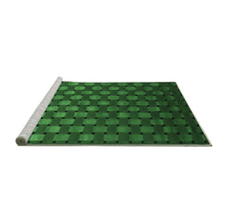 Sideview of Machine Washable Abstract Emerald Green Contemporary Area Rugs, wshcon1303emgrn