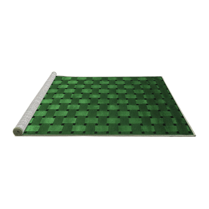 Sideview of Machine Washable Abstract Emerald Green Contemporary Area Rugs, wshcon1303emgrn