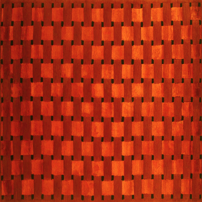 Square Abstract Yellow Contemporary Rug, con1303yw