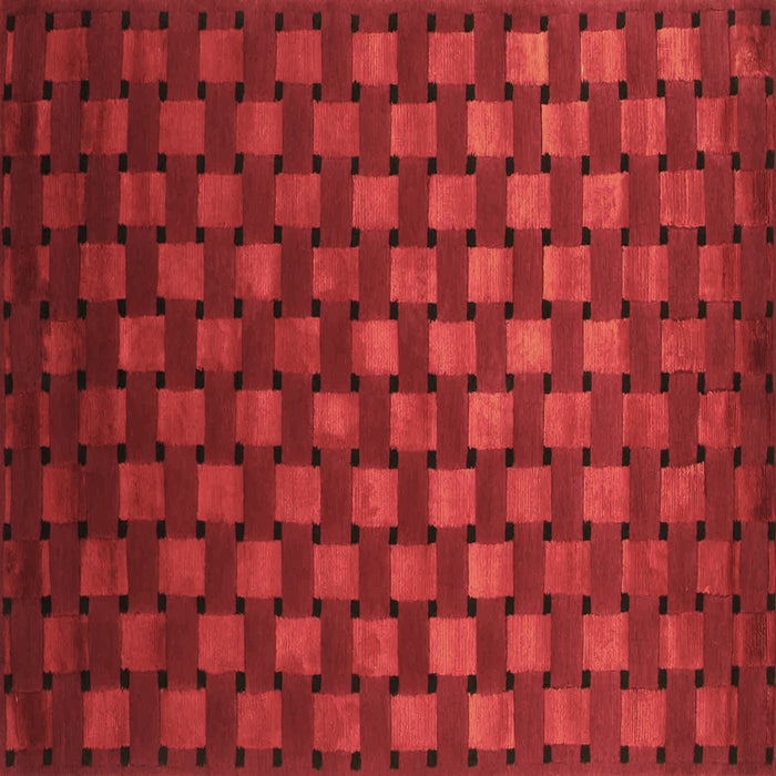 Square Abstract Brown Contemporary Rug, con1303brn