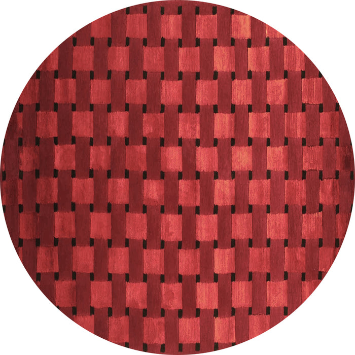 Round Machine Washable Abstract Brown Contemporary Rug, wshcon1303brn