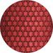 Round Machine Washable Abstract Brown Contemporary Rug, wshcon1303brn