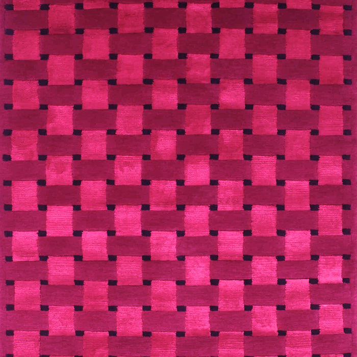 Machine Washable Abstract Pink Contemporary Rug, wshcon1303pnk