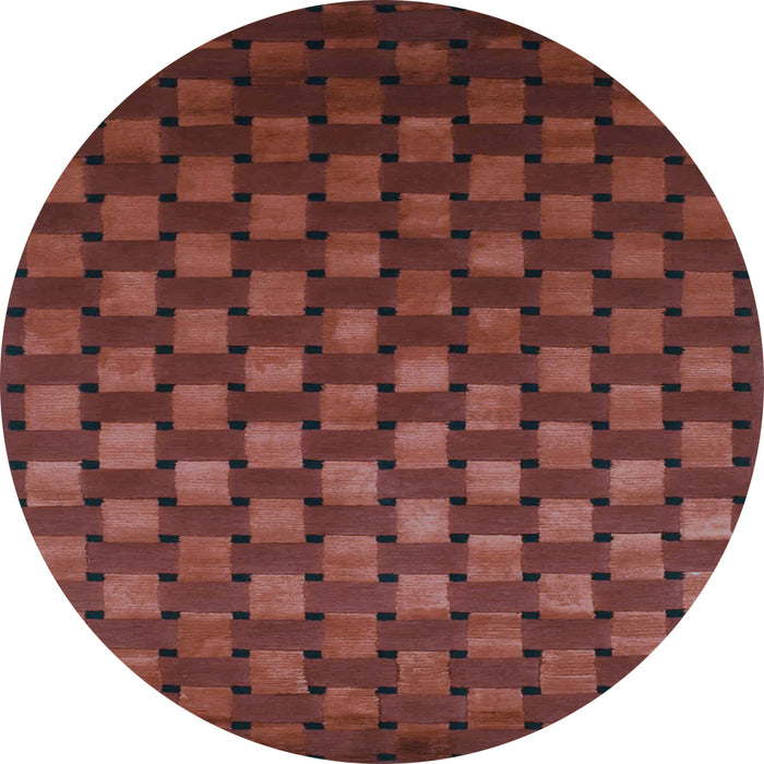 Round Abstract Light Blue Contemporary Rug, con1303lblu