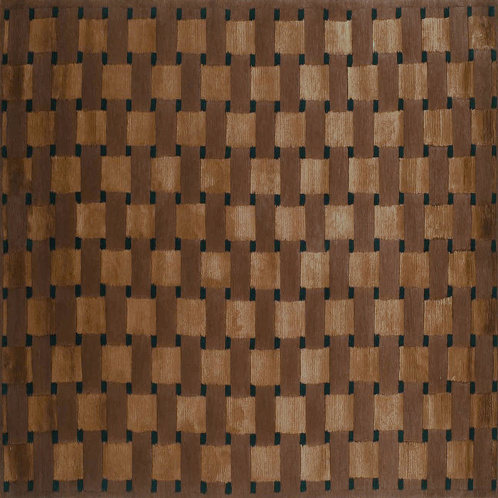 Square Abstract Turquoise Contemporary Rug, con1303turq