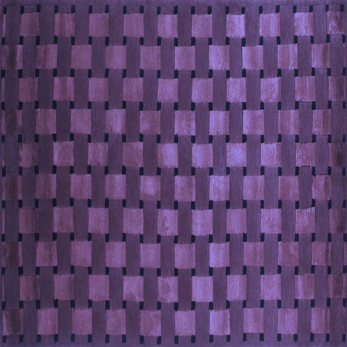 Square Abstract Blue Contemporary Rug, con1303blu