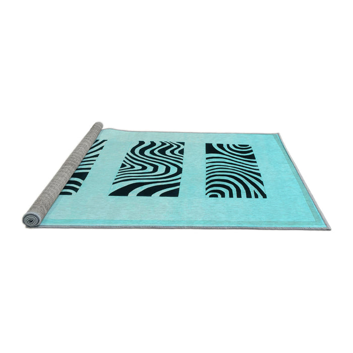 Sideview of Machine Washable Solid Light Blue Modern Rug, wshcon1304lblu