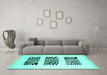 Machine Washable Solid Turquoise Modern Area Rugs in a Living Room,, wshcon1304turq