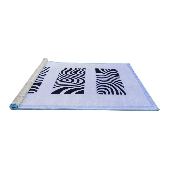 Sideview of Machine Washable Solid Blue Modern Rug, wshcon1304blu
