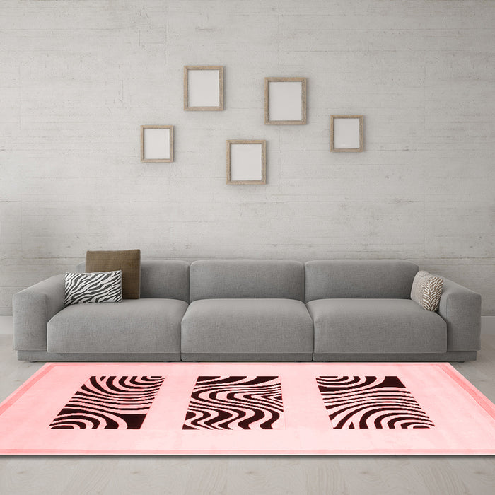Modern Red Washable Rugs
