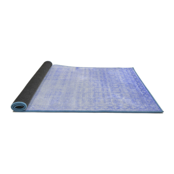 Sideview of Abstract Blue Contemporary Rug, con1305blu