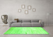 Machine Washable Abstract Green Contemporary Area Rugs in a Living Room,, wshcon1305grn