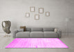 Machine Washable Abstract Pink Contemporary Rug in a Living Room, wshcon1305pnk