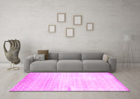 Machine Washable Abstract Pink Contemporary Rug, wshcon1305pnk