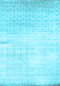 Abstract Light Blue Contemporary Rug, con1305lblu