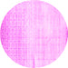 Round Abstract Pink Contemporary Rug, con1305pnk