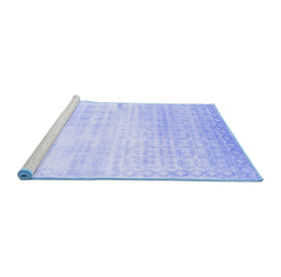 Sideview of Machine Washable Abstract Blue Contemporary Rug, wshcon1305blu