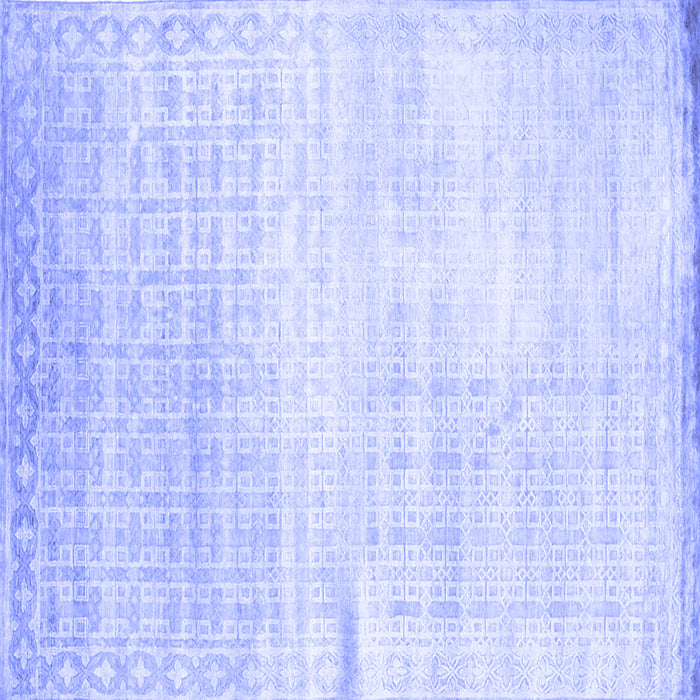 Square Abstract Blue Contemporary Rug, con1305blu