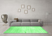 Machine Washable Abstract Emerald Green Contemporary Area Rugs in a Living Room,, wshcon1305emgrn