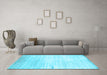 Machine Washable Abstract Light Blue Contemporary Rug in a Living Room, wshcon1305lblu