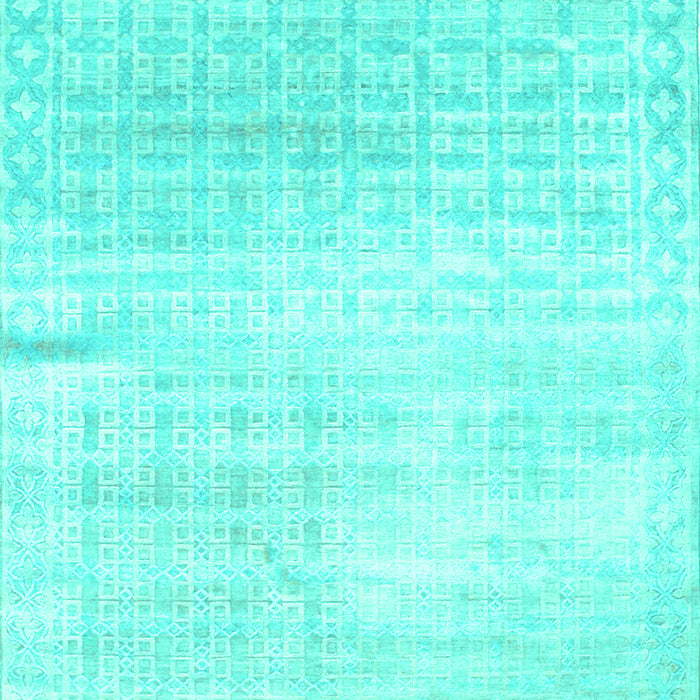 Machine Washable Abstract Turquoise Contemporary Area Rugs, wshcon1305turq