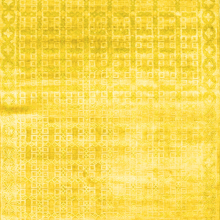 Machine Washable Abstract Yellow Contemporary Rug, wshcon1305yw