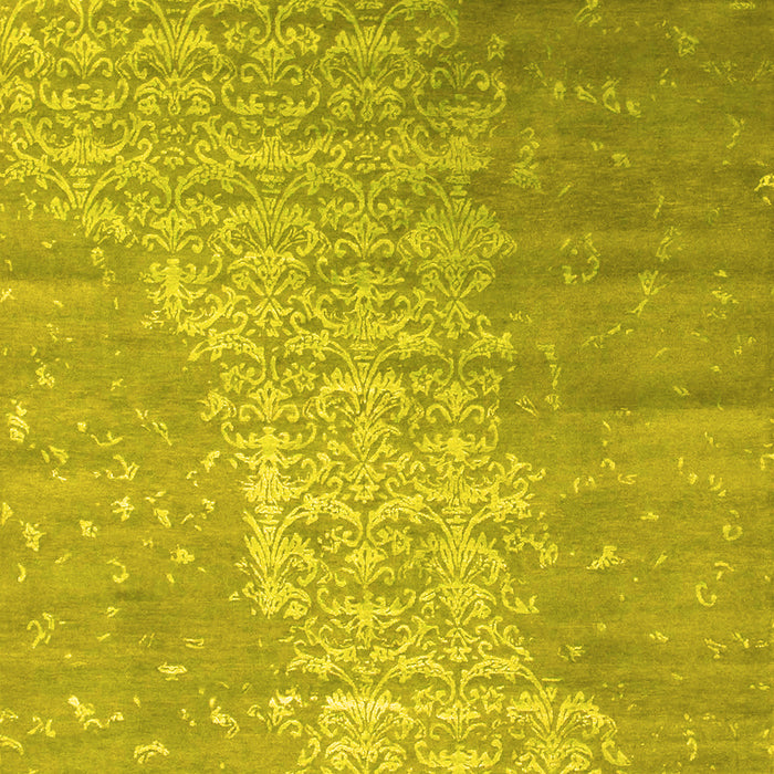 Machine Washable Abstract Yellow Contemporary Rug, wshcon1306yw